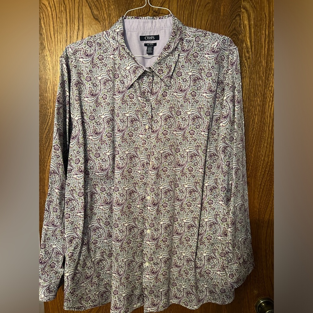 Chaps by Ralph Lauren no iron 100% cotton dress shirt/blouse, 2x